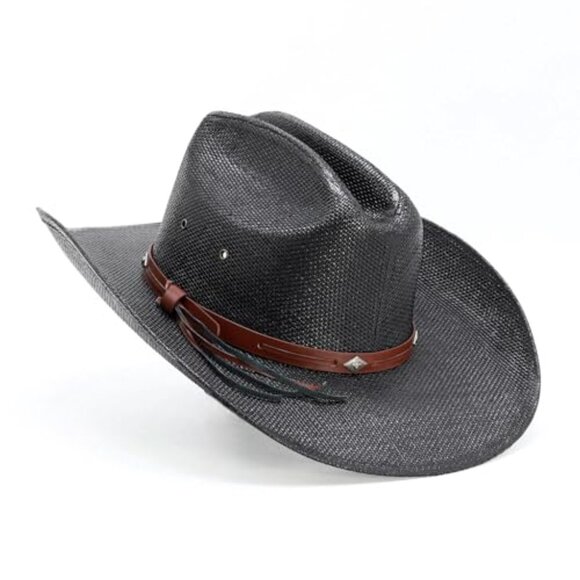 Straw Cowboy Hat Cattleman Crease Western Style Lightweight Sun Protection main image 6